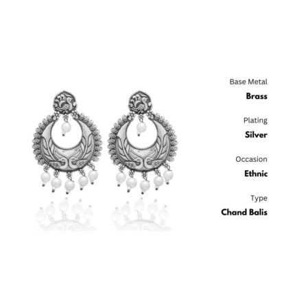 House Of Ree New Stylish Oxidized Silver Studs Earrings for Womens|Women|Girls ER017