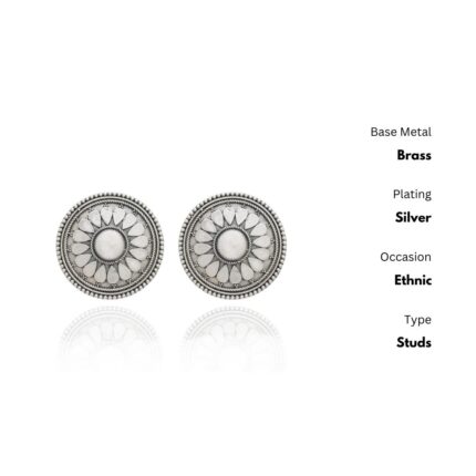 House Of Ree New Stylish Oxidized Silver Studs Earrings for Womens|Women|Girls ER019