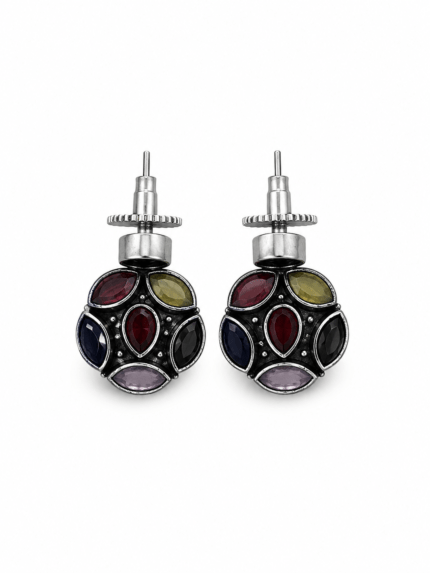 Multicolor Mosaic Stud Earrings