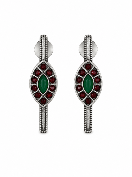 Emerald Ruby Marquise Drop Earrings