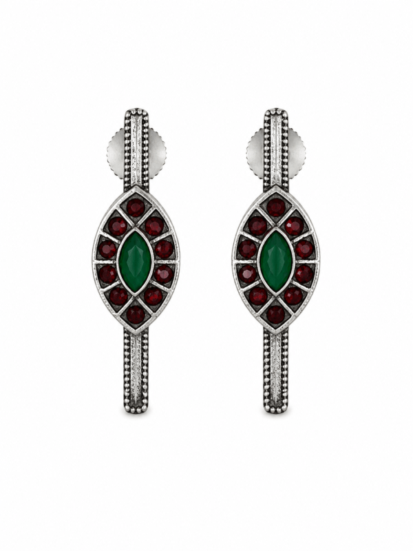 Emerald Ruby Marquise Drop Earrings