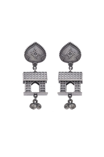 Silver Hut Design Jhumka Earrings